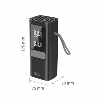 SAL SAAP6 Intelligens, automata pumpa, digitális légkompresszor telefon USB vésztöltővel, LED lámpával, vezeték nélküli, tölthető, ajándék tárolózsákkal